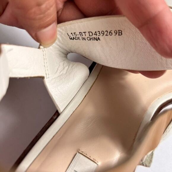 Cole Haan Sandals Womens 9B White Platform Wedge Leather Snake - Picture 9 of 10